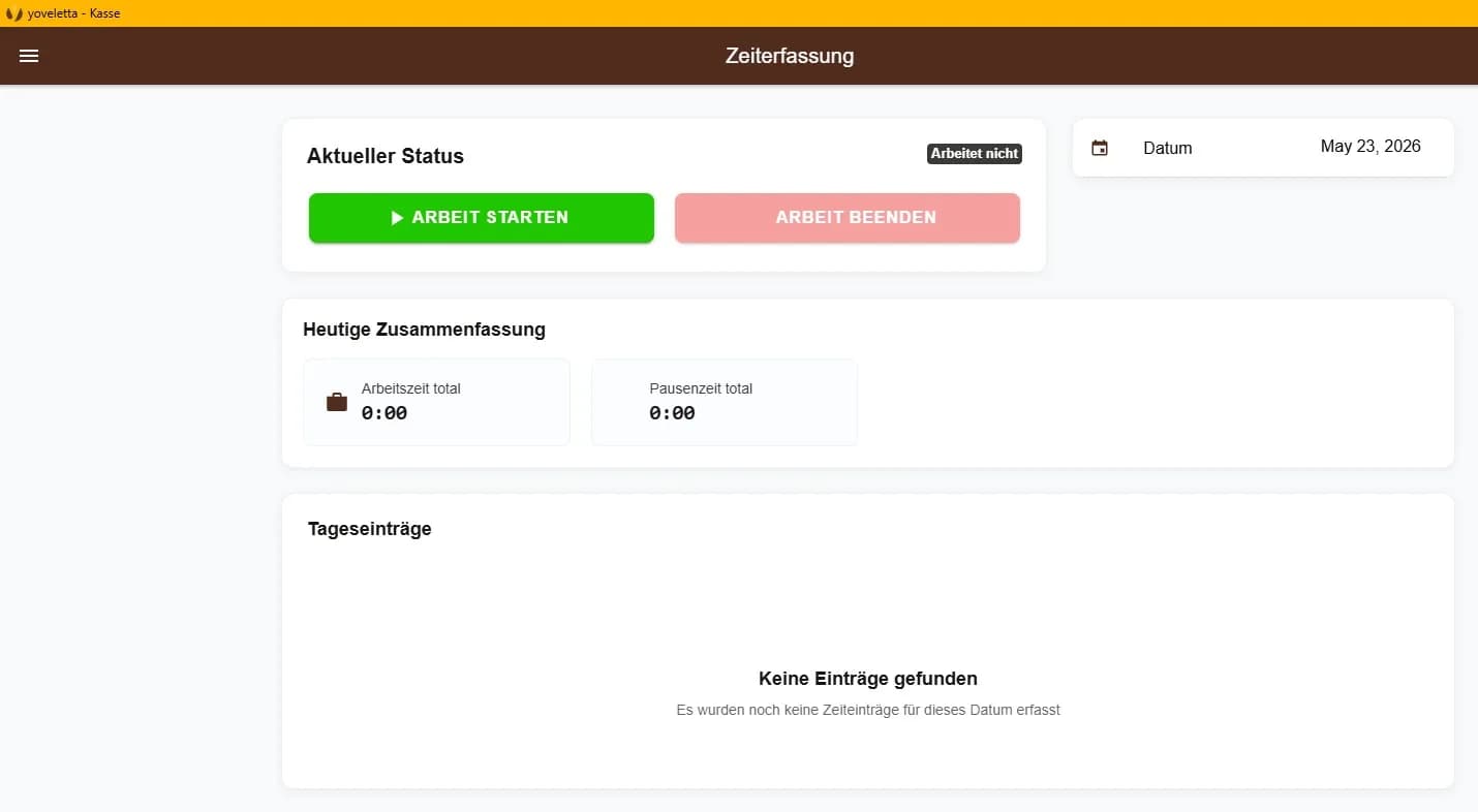 Zeiterfassung in Yoveletta Easy Time